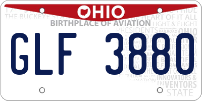 OH license plate GLF3880