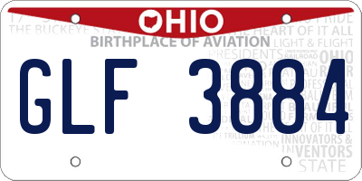 OH license plate GLF3884