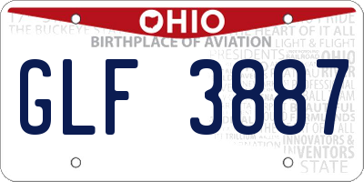 OH license plate GLF3887