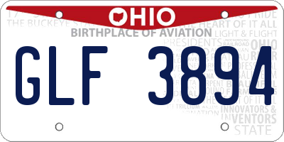 OH license plate GLF3894