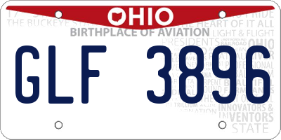 OH license plate GLF3896