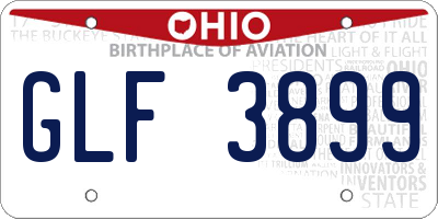 OH license plate GLF3899