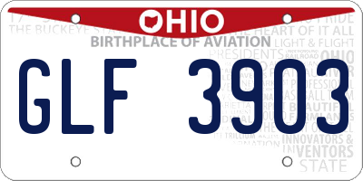 OH license plate GLF3903