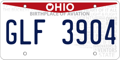 OH license plate GLF3904