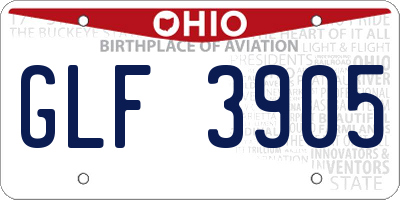 OH license plate GLF3905