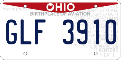 OH license plate GLF3910
