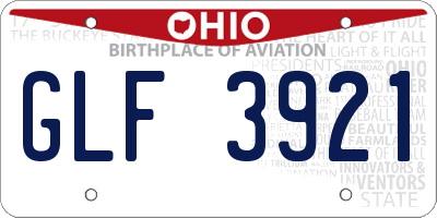OH license plate GLF3921