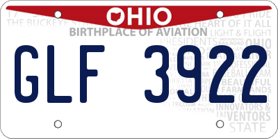 OH license plate GLF3922