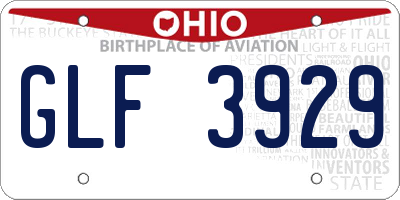 OH license plate GLF3929
