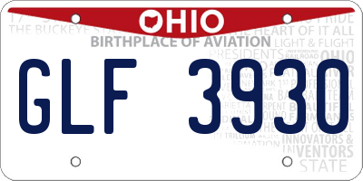 OH license plate GLF3930