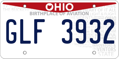 OH license plate GLF3932