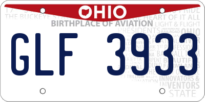 OH license plate GLF3933