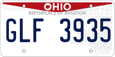 OH license plate GLF3935