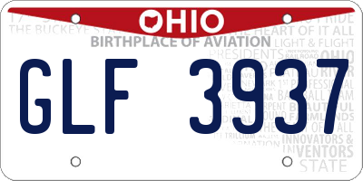 OH license plate GLF3937