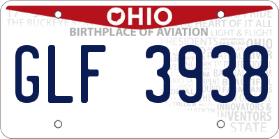 OH license plate GLF3938
