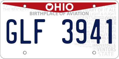 OH license plate GLF3941