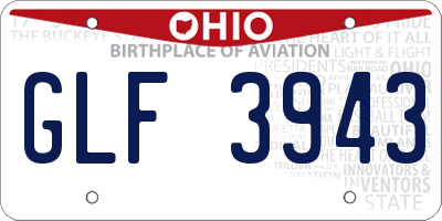 OH license plate GLF3943