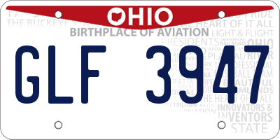 OH license plate GLF3947