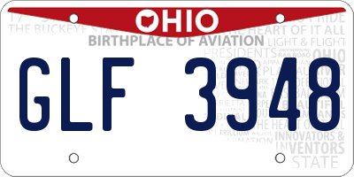 OH license plate GLF3948