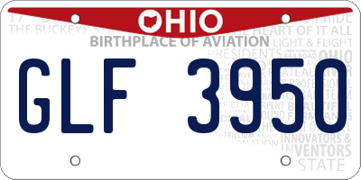 OH license plate GLF3950