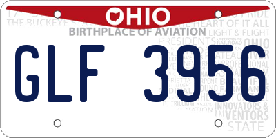 OH license plate GLF3956