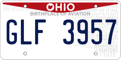OH license plate GLF3957