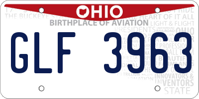 OH license plate GLF3963