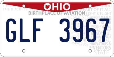 OH license plate GLF3967