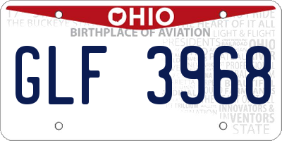 OH license plate GLF3968
