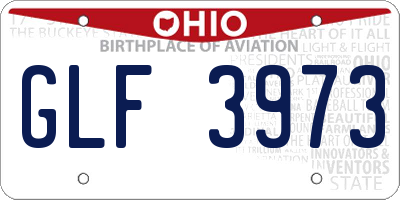 OH license plate GLF3973