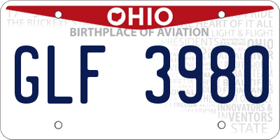 OH license plate GLF3980