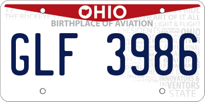 OH license plate GLF3986