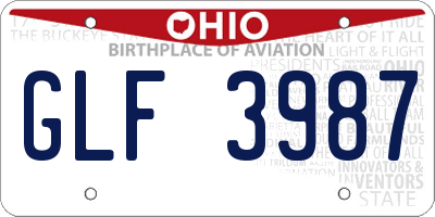 OH license plate GLF3987