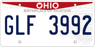 OH license plate GLF3992