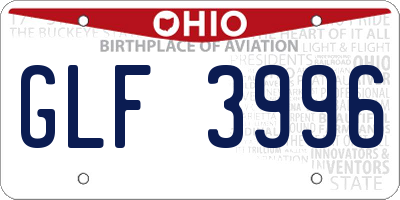 OH license plate GLF3996