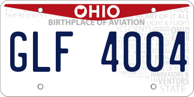 OH license plate GLF4004