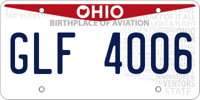 OH license plate GLF4006
