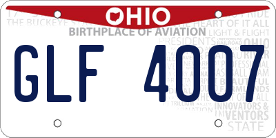 OH license plate GLF4007