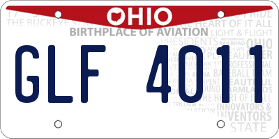 OH license plate GLF4011