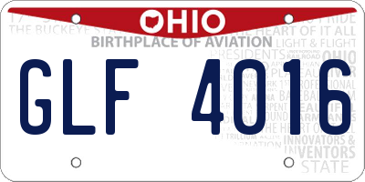 OH license plate GLF4016
