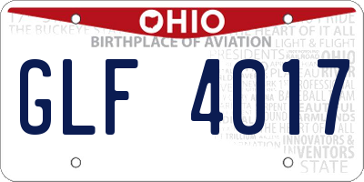 OH license plate GLF4017