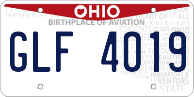 OH license plate GLF4019