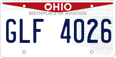 OH license plate GLF4026