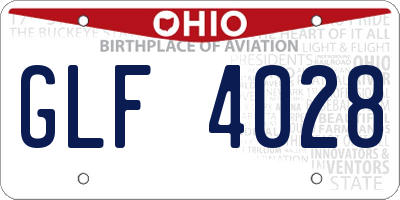 OH license plate GLF4028