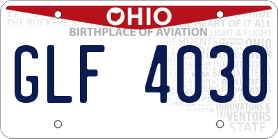 OH license plate GLF4030
