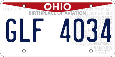 OH license plate GLF4034