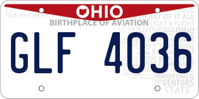 OH license plate GLF4036