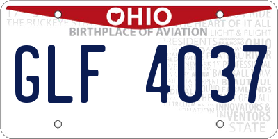 OH license plate GLF4037