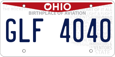 OH license plate GLF4040