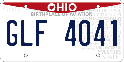 OH license plate GLF4041